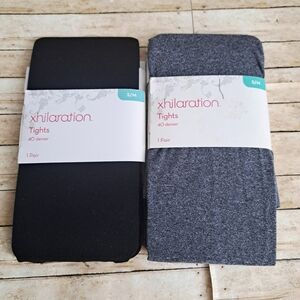 Lot of 2 Women's Xhilaration Black And GrayTights  Size S/M